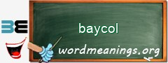 WordMeaning blackboard for baycol